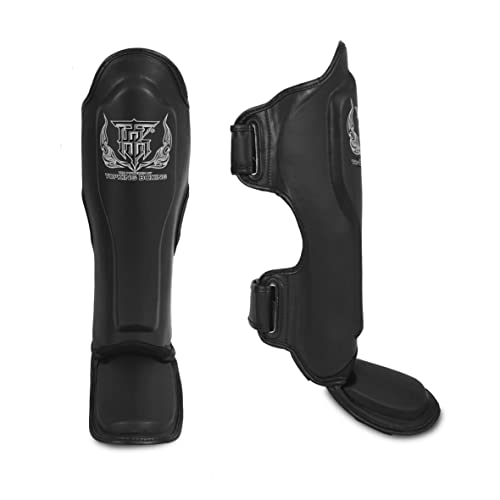 Top King New Pro Leather Shin Guards