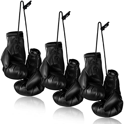 3 Pairs of Mini Boxing Gloves for Car Mirror